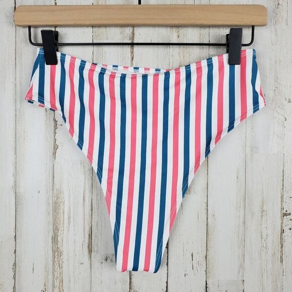 Zaful Striped Bikini Swimsuit Bottoms Size 4 - Picture 2 of 8